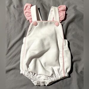 NWT Bright white with pink trim 9m baby onsie